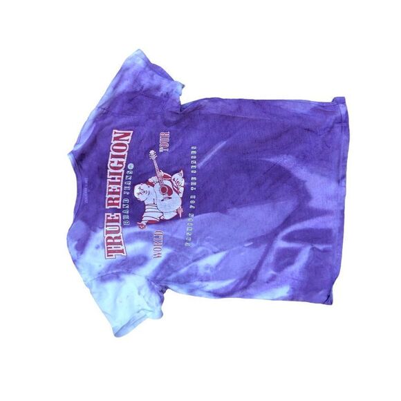 TIE Dyed True Religion Shirt Small Big Logo White/Purple - Picture 5 of 10